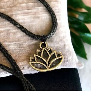 5 For $25💫Bronzed Lotus Flower Zen Pendant Necklace